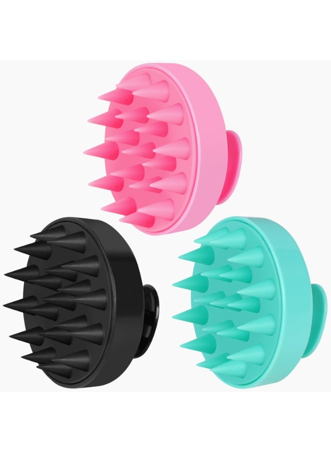 Loquat 3-Piece Set Of Wet And Dry Scalp Massager, Shampoo Brush, Exfoliating Brush, Soft Silicone Brush For Hair Growth And Dandruff Removal - Image 1