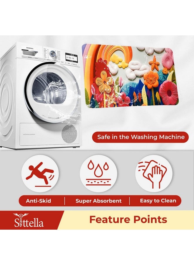 SITTELLA Rubber 1 Piece Anti-Skid Water Soaking 3D Cloud Print Rectangular Bathroom Mat, Water Absorbent Mat (40x60cm) (Cloud Print), Multicolor - Image 4
