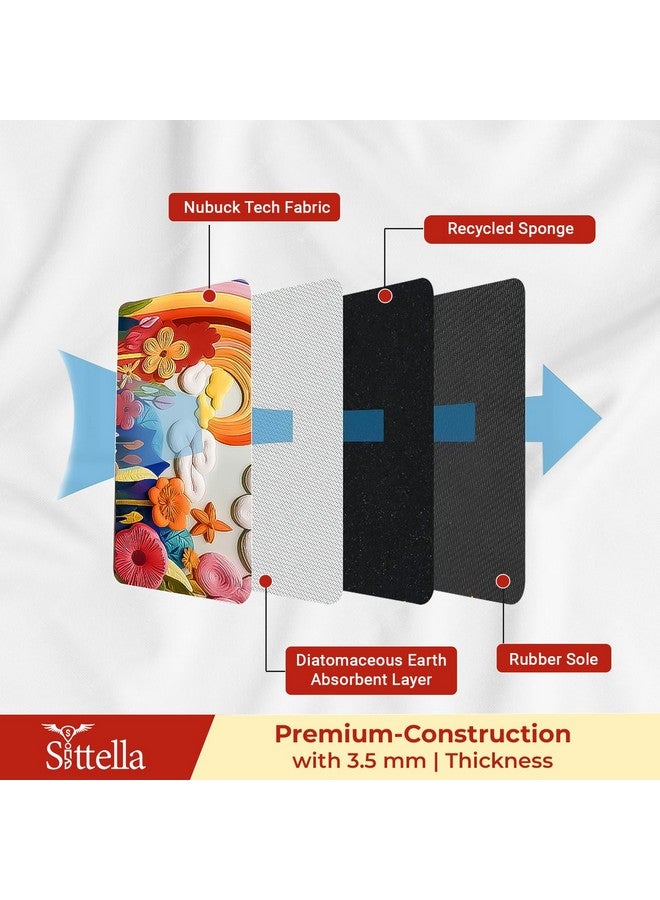 SITTELLA Rubber 1 Piece Anti-Skid Water Soaking 3D Cloud Print Rectangular Bathroom Mat, Water Absorbent Mat (40x60cm) (Cloud Print), Multicolor - Image 3