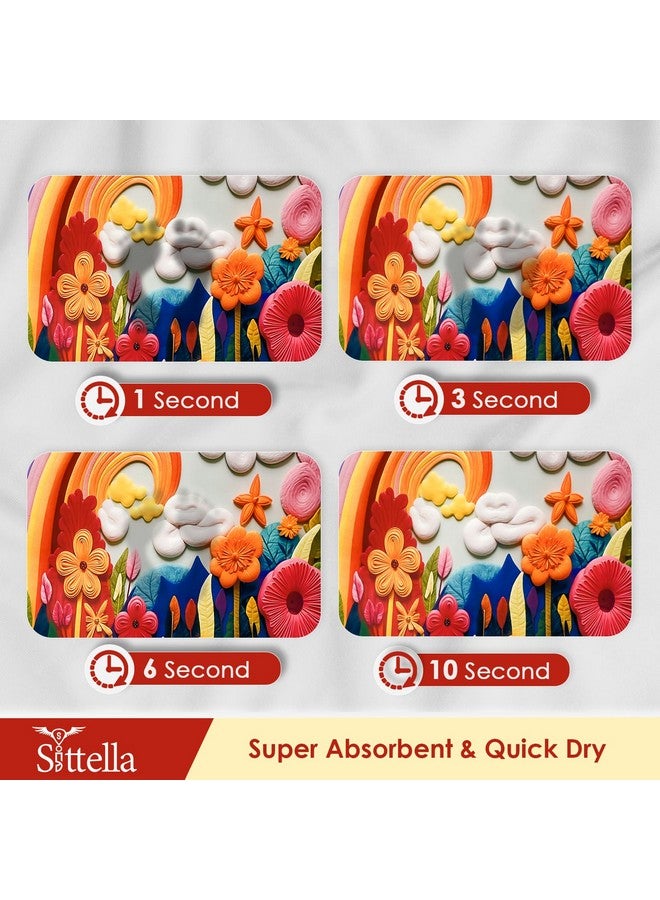SITTELLA Rubber 1 Piece Anti-Skid Water Soaking 3D Cloud Print Rectangular Bathroom Mat, Water Absorbent Mat (40x60cm) (Cloud Print), Multicolor - Image 5