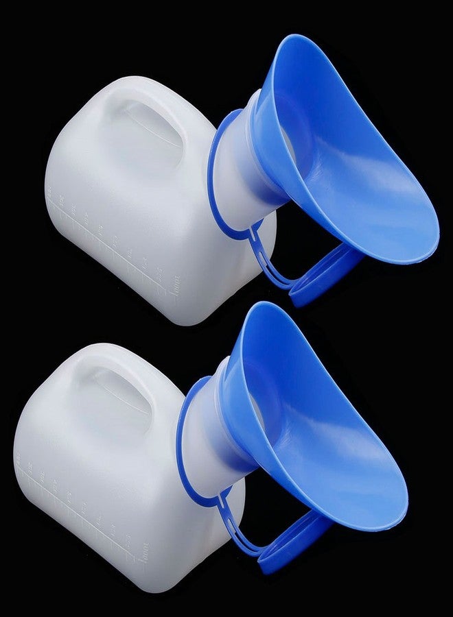 NUOMI 2 Pack Portable Urinals for Men, Spill Proof Travel Urinals Pee Bottle for Male Female Emergency Potties for Camping Hiking 1000ML - Image 1