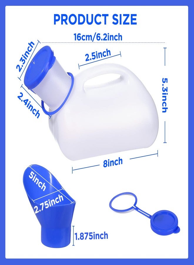 NUOMI 2 Pack Portable Urinals for Men, Spill Proof Travel Urinals Pee Bottle for Male Female Emergency Potties for Camping Hiking 1000ML - Image 2