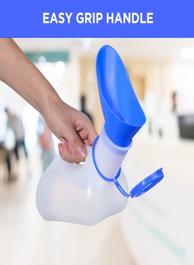 NUOMI 2 Pack Portable Urinals for Men, Spill Proof Travel Urinals Pee Bottle for Male Female Emergency Potties for Camping Hiking 1000ML - Image 5