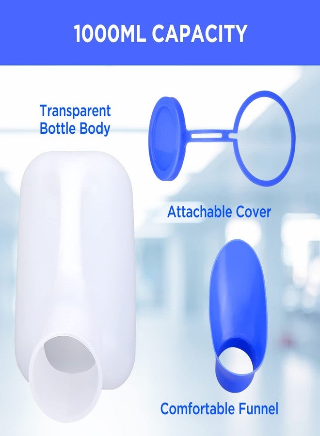 NUOMI 2 Pack Portable Urinals for Men, Spill Proof Travel Urinals Pee Bottle for Male Female Emergency Potties for Camping Hiking 1000ML - Image 3