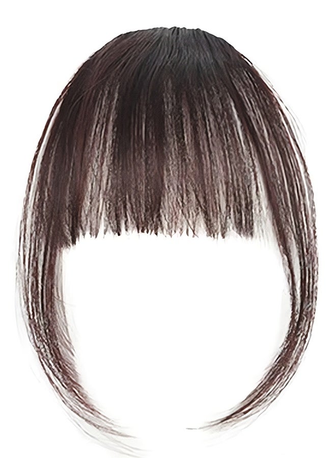 Happy D Natural Synthetic Hair Flat Bangs/Fringe Mini Hair Bangs Fashion one Clip-in Hair Extension(Dark Brown) - Image 1