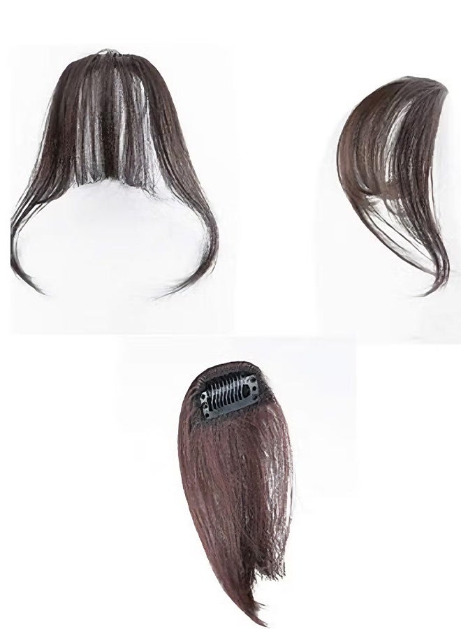 Happy D Natural Synthetic Hair Flat Bangs/Fringe Mini Hair Bangs Fashion one Clip-in Hair Extension(Dark Brown) - Image 5