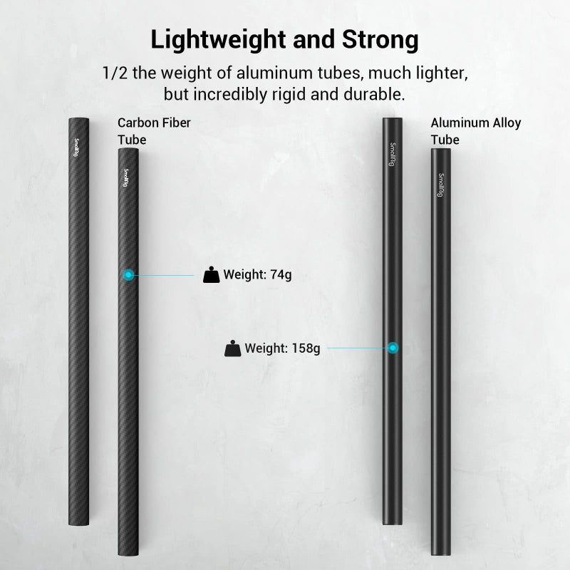 SmallRig 15mm Carbon Fiber Rod for 15mm Rod Support System (Non-Thread), 12 inches Long, Pack of 2-851 - Image 4