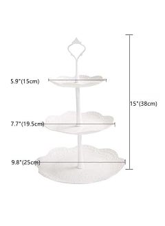 Excefore 3 Tier Cupcake Stand, Plastic Tiered Serving Stand, Dessert Fruit Snack Tower Tray for Wedding Home Birthday Tea Party Baby Shower  - Image 4