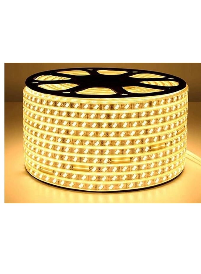 لفه شريط اضاءة LED ورم بصف مزدوج، مقاوم للماء 80 متر + عدد 3 وصلات 