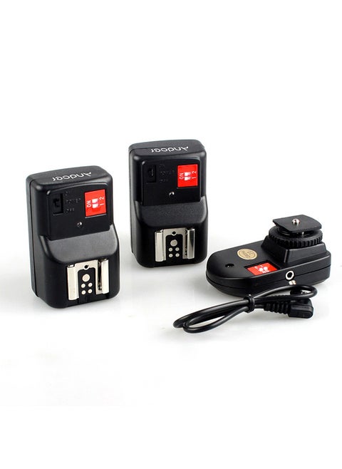 Andoer PT-04GY 4 Channels Wireless Remote Speedlite Flash Trigger Universal 1 Transmitter & 2 Receivers for Canon Nikon Pentax Olympus