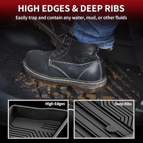 LASFIT Floor Mats for Toyota RAV4 2019-2024 2025(Not Fit Hybrid) All Weather Mats for Toyota RAV 4 LE/XLE/Limited/TRD/Adventure TPE Custom Fit Floor Liner Front and Rear 2 Row Car Mats, Black - Image 2