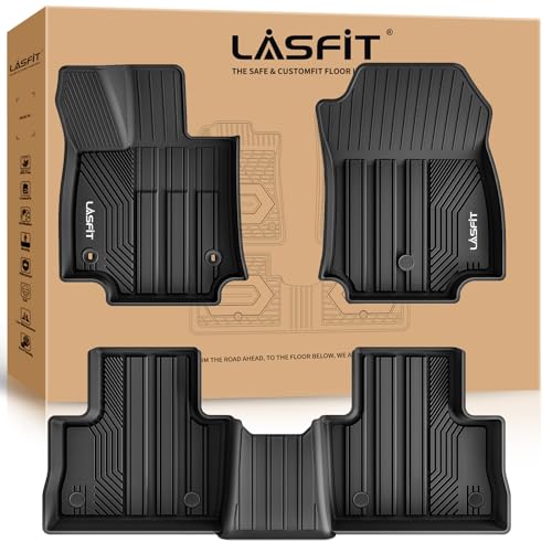 LASFIT Floor Mats for Toyota RAV4 2019-2024 2025(Not Fit Hybrid) All Weather Mats for Toyota RAV 4 LE/XLE/Limited/TRD/Adventure TPE Custom Fit Floor Liner Front and Rear 2 Row Car Mats, Black - Image 1