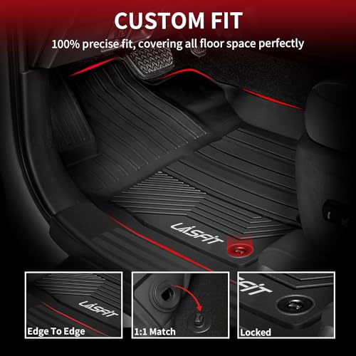 LASFIT Floor Mats for Toyota RAV4 2019-2024 2025(Not Fit Hybrid) All Weather Mats for Toyota RAV 4 LE/XLE/Limited/TRD/Adventure TPE Custom Fit Floor Liner Front and Rear 2 Row Car Mats, Black - Image 4
