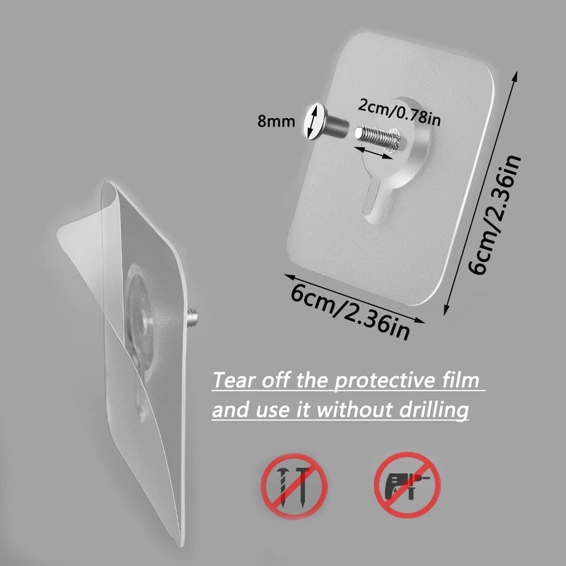 ADL PASSION ADL PASSION Self Adhesive Screw Wall Hooks Heavy Duty Sticky Hooks for Hanging Photo Frame Waterproof Transparent Adhesive Hooks for Kitchen BathroomPack of 10  - Image 4