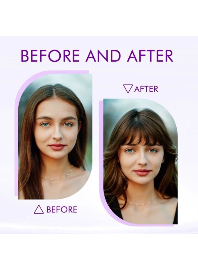 ELEFOCUS Clip-on Natural Black Human Hair Extensions - Wispy Bangs with Temples for Daily Wear - Image 4