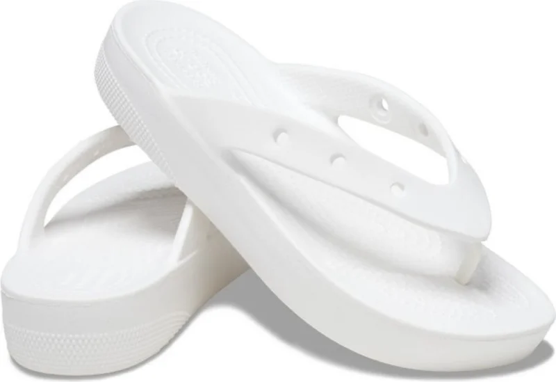 كروكس Classic Platform Flip W Women's White Slippers 207714-10010
