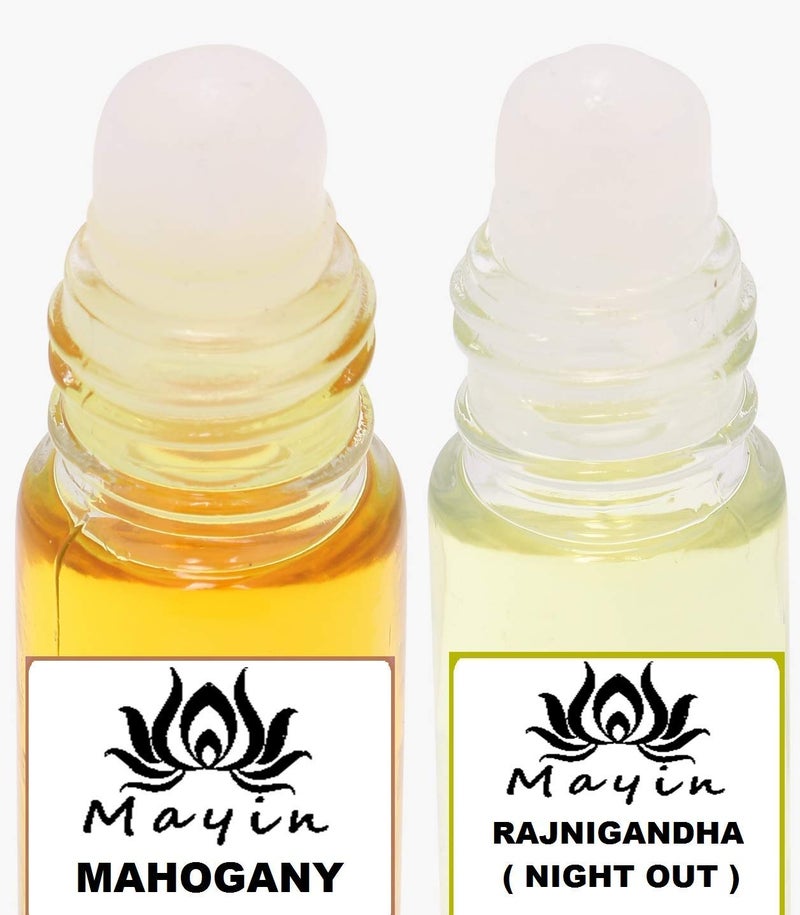 Mayin Rajnigandha Night Out And Mahogany Eau De Perfume Combo Pack of 2 9ml Attar - Image 3