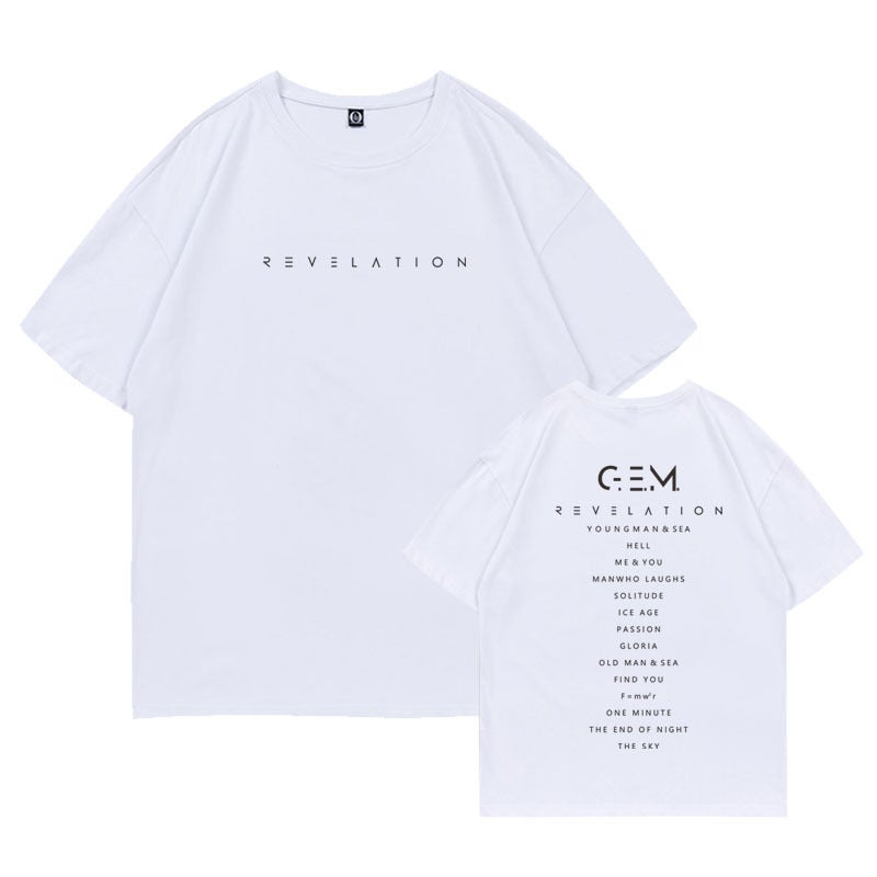 Deng Ziqi GEM Concert Apocalypse Clothes Same Style Cotton Loose All-match Round Neck Simple Short Sleeve T-shirt - Image 1