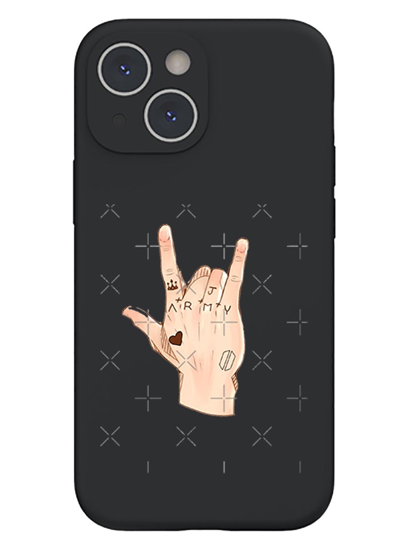 Theodor Protective Slim Fit Case Liquid Silicone Cover with Full Body Protection Anti-Scratch Shockproof Case For iPhone 14 Black  - Be the Light in the Dark - Image 1