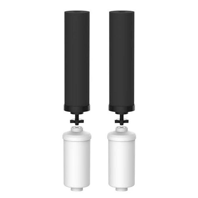 Waterdrop NSF/ANSI 42&372 Standard Gravity Water Filter, Replacement for Berkey BB9-2 Black Filters & PF-2 Fluoride Filters, Berkey Gravity Water Filter System and Waterdrop King Tank Series