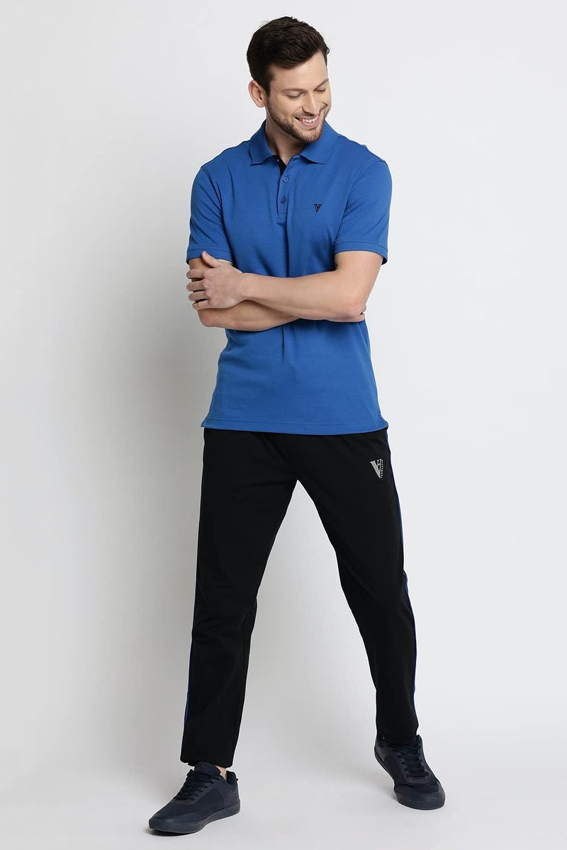 Van Heusen Men Athleisure Smart Tech Regular Fit Mid Rise Trackpants-Easy Stain Release,Anti Stat,Ultra Soft_50056_Black_S - Image 2