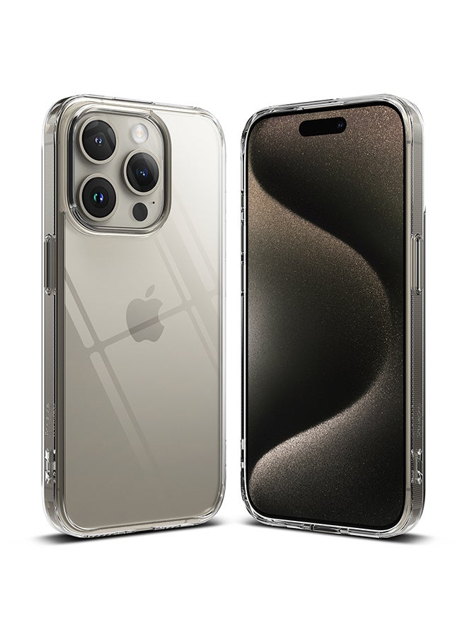 رينجك جراب Fusion-X متوافق مع iPhone 15 Pro Max، غطاء خلفي شفاف صلب مرن ناعم من مادة TPU مقاوم للخدش ومضاد للصدمات - Image 1