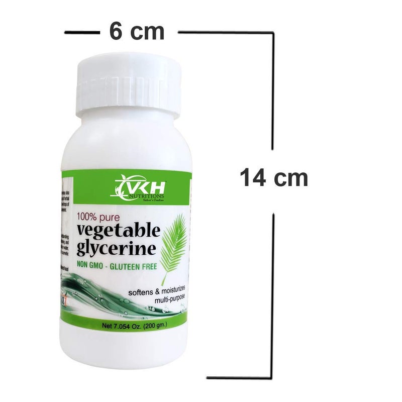 VKH Nutritions Vegetable Glycerin 200gmPure Edible Glycerin Food Grade Glycerine for Skin Body Face Lips Hair Soap Cosmetics and Cake PreparationPack of 2 400GM - Image 3