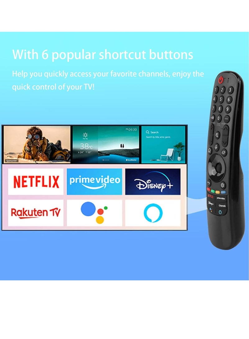 LG Magic Remote MR21GA, Voice Only Remote Control for LG 2021 Smart OLED QLED NanoCell TVs with 4 Shortcut Buttons (No NFC Function) with battery