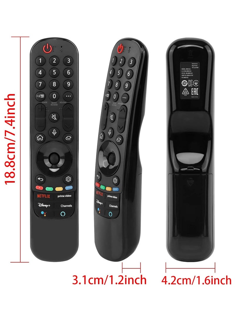 LG Magic Remote MR21GA, Voice Only Remote Control for LG 2021 Smart OLED QLED NanoCell TVs with 4 Shortcut Buttons (No NFC Function) with battery