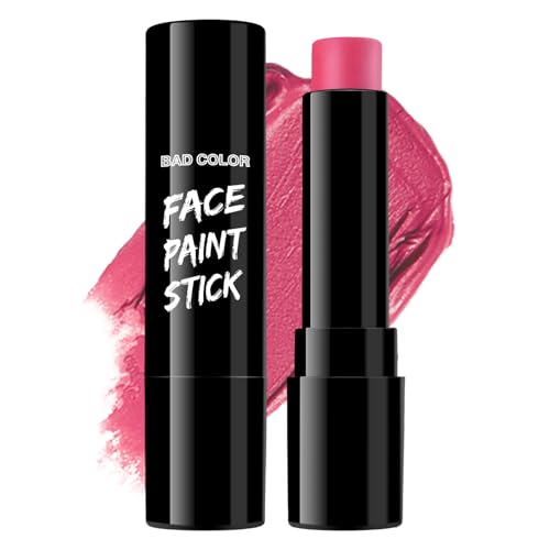 BADCOLOR Pink Face Body Paint Stick, Cream Blendable Full Coverage Eye Black Facepaints for Adult, Professional Hypoallergenic Face Painting Kit for Halloween Special Effects Cosplay Party - Image 1
