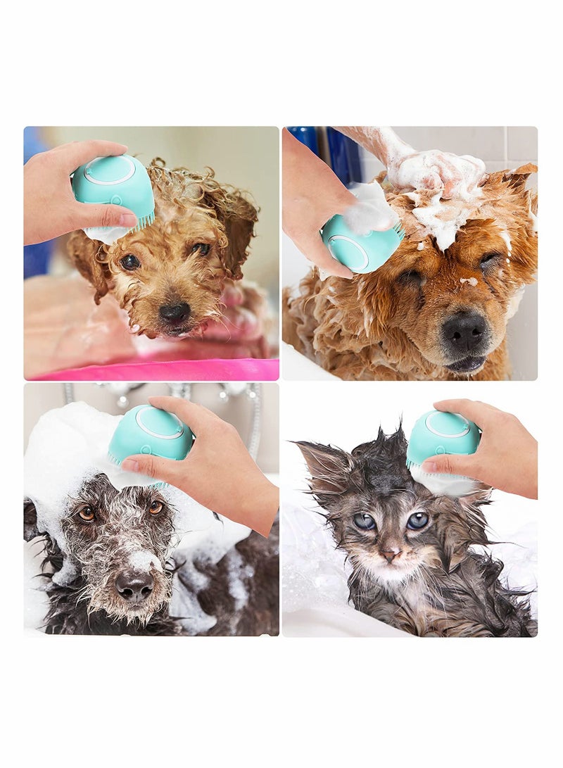 Pet Grooming Brush for Dogs and Cats, Soft Silicone Massage Brush with Shampoo Dispenser for a Relaxing Bath Experience - Image 4