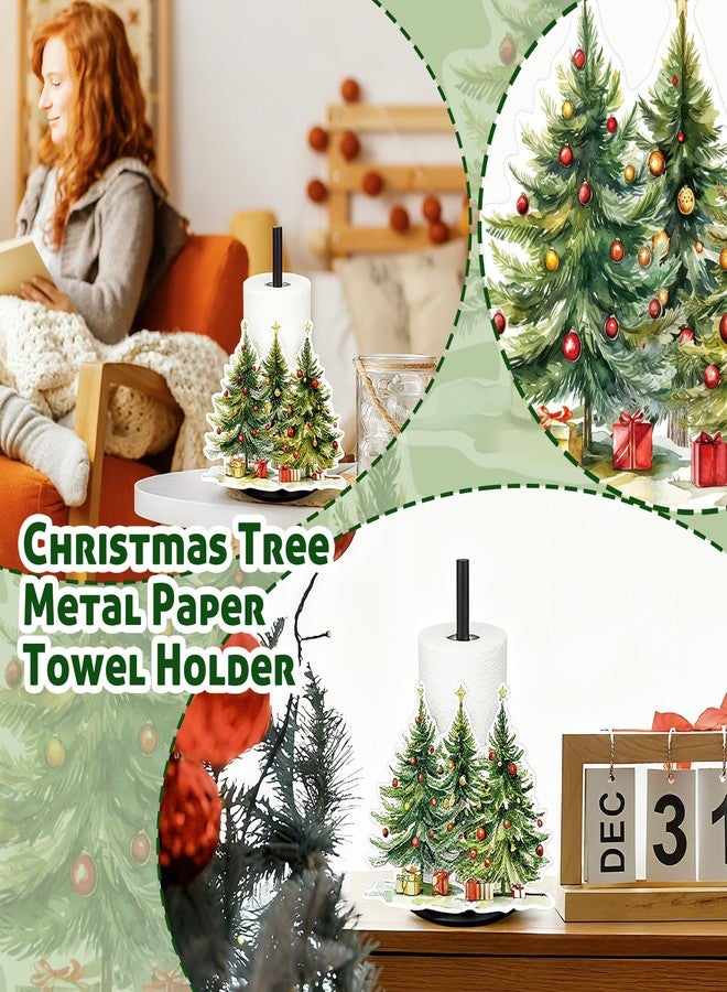 Threehoney Christmas Tree Paper Towel Holders 11.8 Inches Vintage Paper Towel Holder Countertop Christmas Kitchen Countertop Decor for Holiday Kitchen Indoor - Image 5