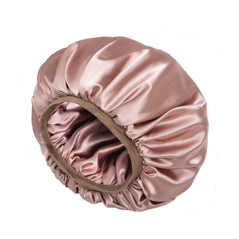 Alnorm Night Cap Satin Hair Bonnet Sleeping Hat for Women Coral Red - Image 1