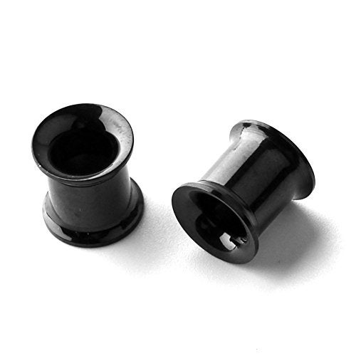 Ruifan 12pcs Surgical Steel Screw Tunnel Gauge Ear Expander Stretching Kit Plugs Piercing -6 Pairs 8g-00g (3mm-10mm) - Black - Image 3