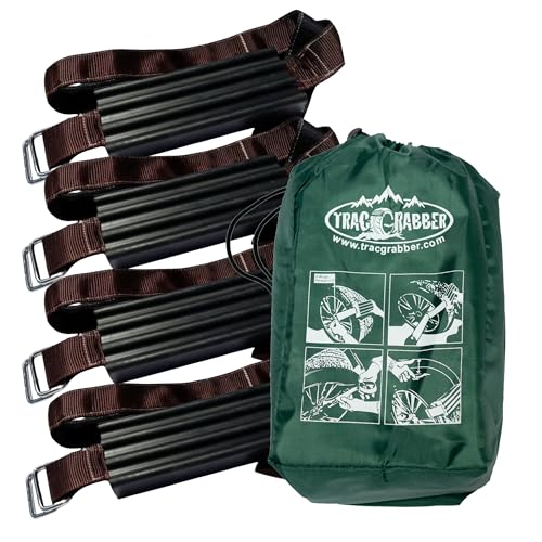 TRACGRABBER Tire Traction Device for Oversized Tires on Trucks/SUVs, Set of 4 - Made in the USA, Easy to Install, Get Unstuck Fast from Snow, Mud & Sand - A Snow Traction Mat or Snow Chain Alternative - Image 1