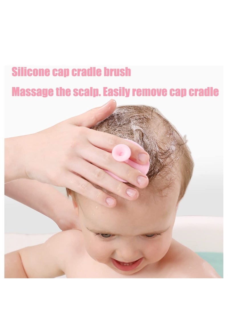 Bebiland - 3 Pcs Soft Bristles Baby Hair Brush, Plastic Hair Comb Set for Newborn, Non-Scratch Rounded Teeth Comb, Ideal for Exfoliate and Massage (Pink) ﻿ - Image 1
