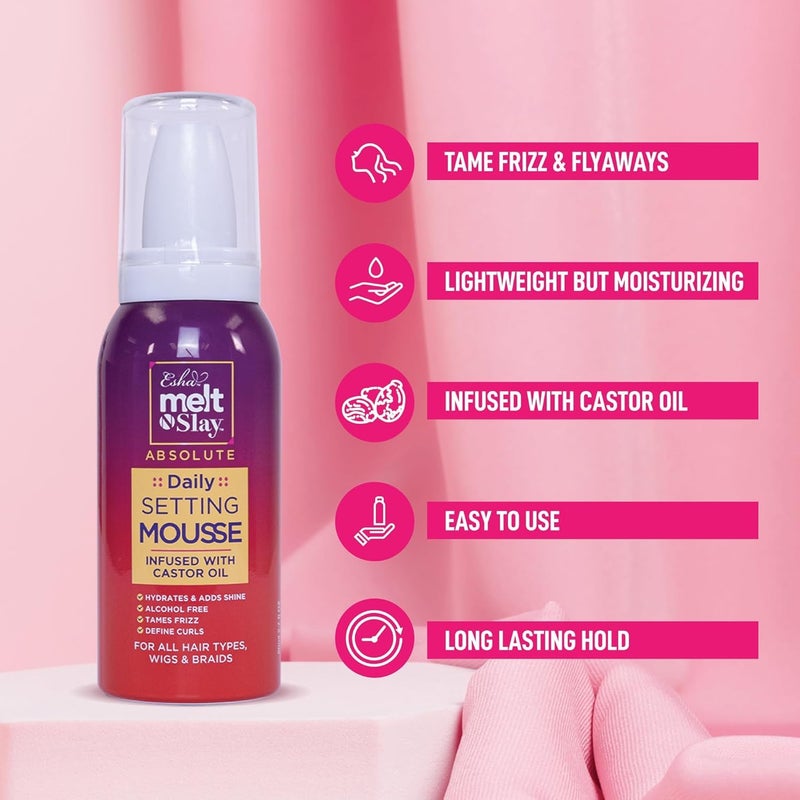 Esha Melt N Slay Daily Setting Hair Mousse (2.7 Fl oz) - Image 4