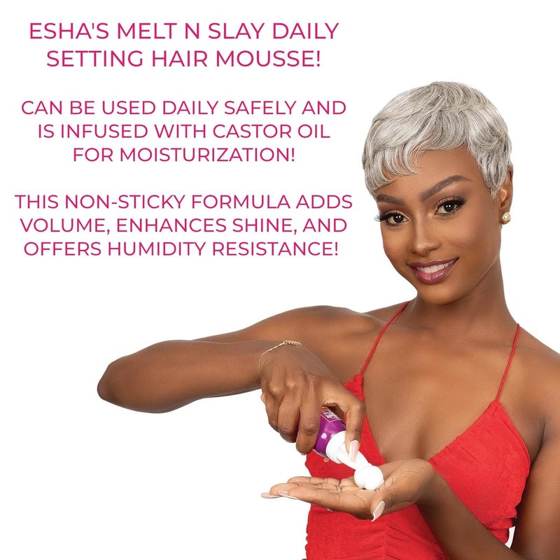 Esha Melt N Slay Daily Setting Hair Mousse (2.7 Fl oz) - Image 5