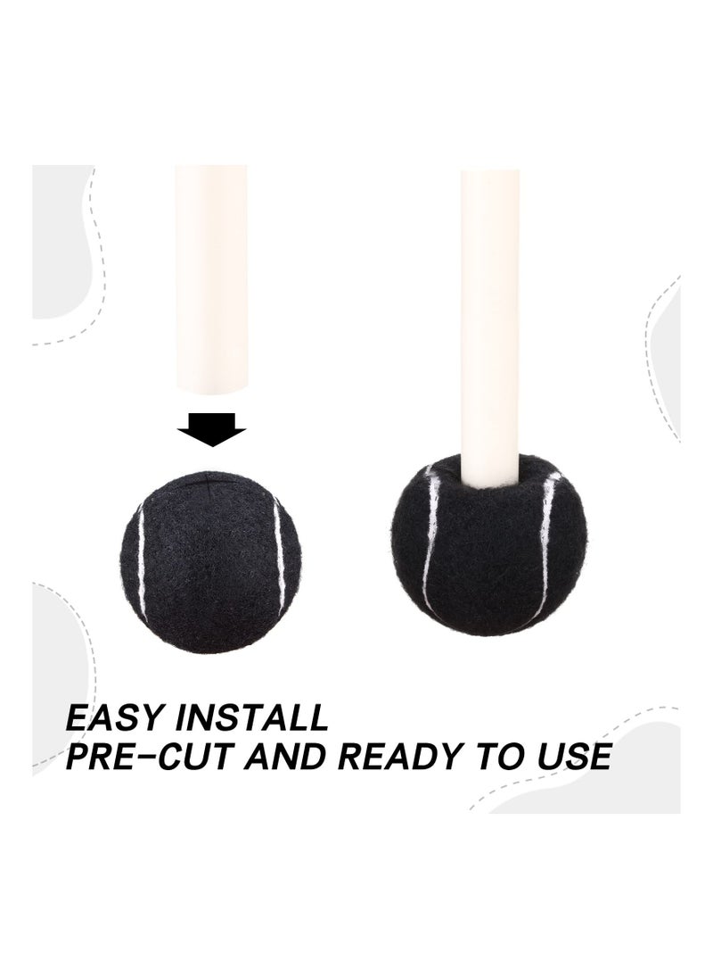 Excefore - 8 Pieces Precut Walker Tennis Balls  for Furniture Chairs Leg, Tennis Ball for Non Slip Rubber Glide Tennis Ball Coverings for Desks Stools Tables Floor Protector (Black) - Image 1