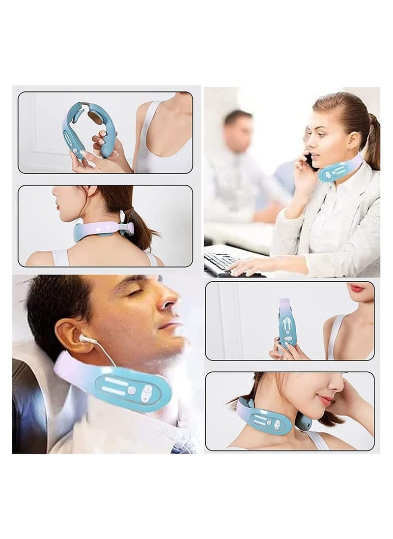 DMG TECH - Neck Massager, EMS Neck Acupoints Lymphvity Massager Device, Lymphatic Drainage Machine, 12 Modes EMS Neck Massager for Pain Relief, Portable Neck Lymphatic Massager for Women Men Gift - Image 1