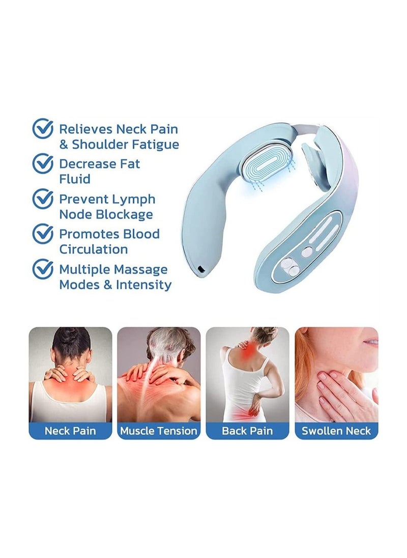 DMG TECH - Neck Massager, EMS Neck Acupoints Lymphvity Massager Device, Lymphatic Drainage Machine, 12 Modes EMS Neck Massager for Pain Relief, Portable Neck Lymphatic Massager for Women Men Gift - Image 1