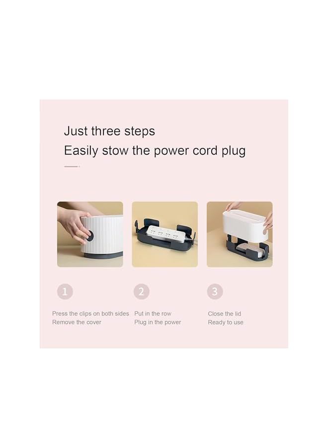 promass Cable Management Box, Ventilation and Heat Dissipation Large Capacity Storage Box, Cord Hider Suitable for TV, Computer, Laptop Power Strips, Fashionable Power Strip Box for Home, Office - Image 4