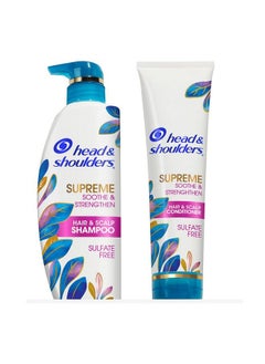 Head & Shoulders Supreme Sulfate Free Shampoo And Conditioner Set For Dry Scalp And Dandruff Treatment Soothe And Strengthen With Argan Oil And Rose Essence 21.2 Fl Oz  - Image 2