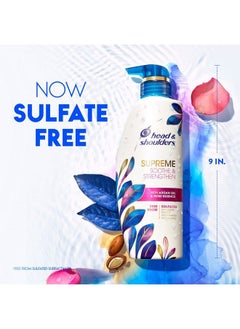 Head & Shoulders Supreme Sulfate Free Shampoo And Conditioner Set For Dry Scalp And Dandruff Treatment Soothe And Strengthen With Argan Oil And Rose Essence 21.2 Fl Oz  - Image 4