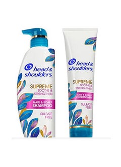 Head & Shoulders Supreme Sulfate Free Shampoo And Conditioner Set For Dry Scalp And Dandruff Treatment Soothe And Strengthen With Argan Oil And Rose Essence 21.2 Fl Oz  - Image 1