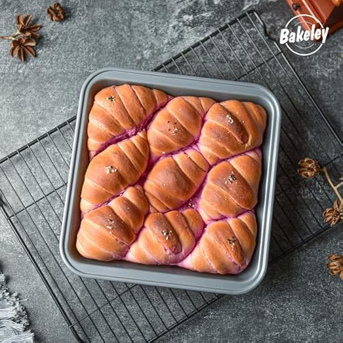Bakeley 9Inch Nonstick Square Cake Pan Shallow Dish Bakeware for Oven Baking - Image 3