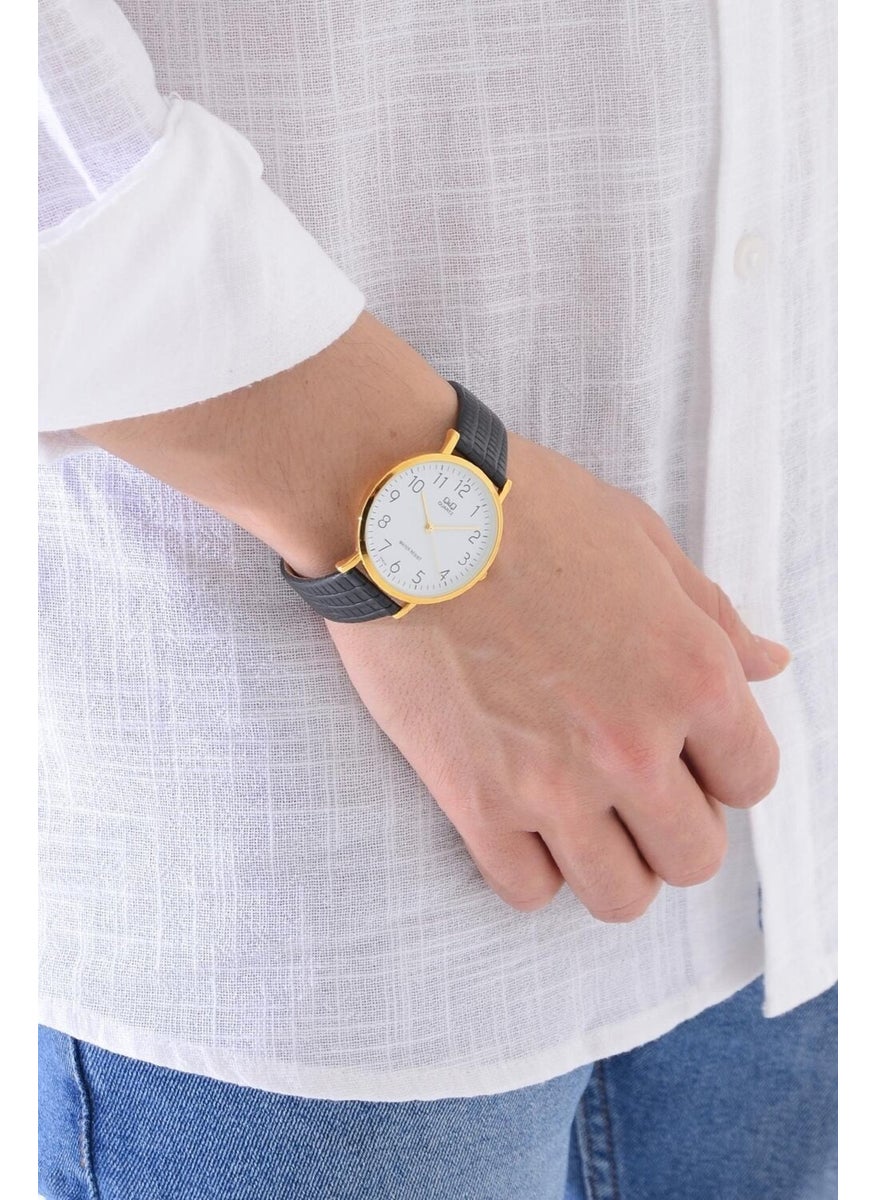 Q&Q Men's Leather Wristwatch  - Image 1