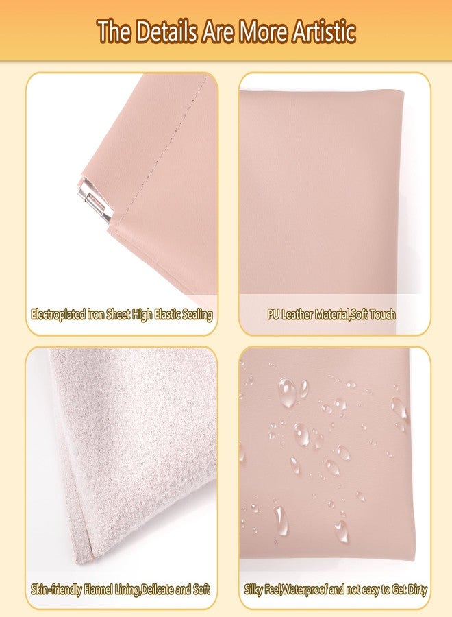 بوسوها مجموعة BUSOHA من 3 حقائب مكياج صغيرة للحقيبة - حقائب مستحضرات تجميل صغيرة محمولة للنساء، محفظة نقود، منظم إكسسوارات أحمر الشفاه، حقيبة تخزين صغيرة لأدوات السفر (وردي) - Image 3