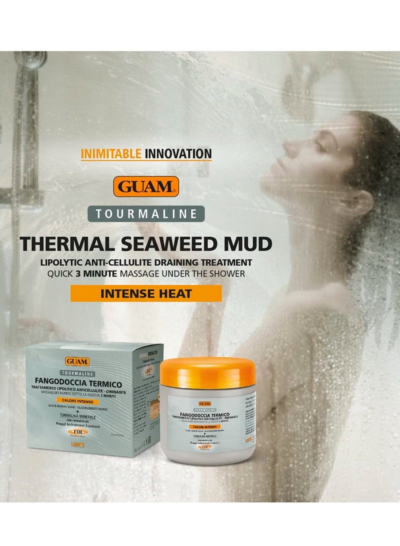 guam Guam Seaweed & Tourmaline Thermal Mud Cellulite Remover | 3-minute Shower Body Mask for Cellulite Removal | Hot Infrared FIR Anti Cellulite Treatment for Thighs and Legs, 1.1LB - Image 4