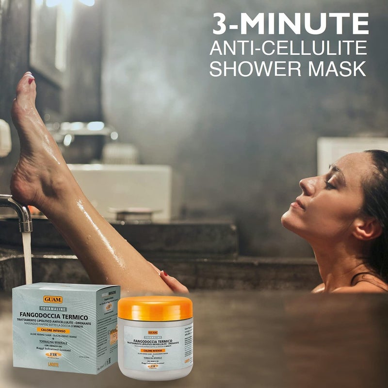 Guam Seaweed & Tourmaline Thermal Mud Anticellulite Remover | 3-minute Shower Body Mask for Cellulite Removal | Hot Infrared FIR Anti Cellulite Treatment for Thighs and Legs, 1.1LB - Image 4